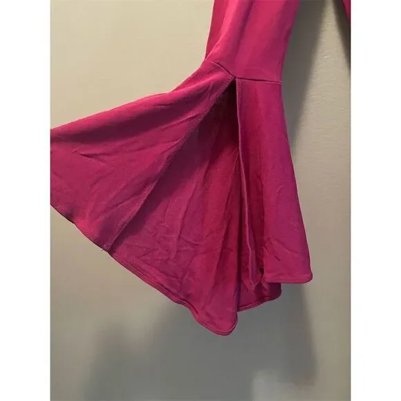 Diane von Furstenberg Women's Bell Sleeve Dress Size 2 Purple Knee Length - Picture 4 of 10